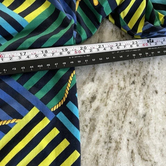 VTG 90s Italian Nautical Cardigan Sweater Womens Size L Blue Gold Button Coastal - Picture 7 of 9